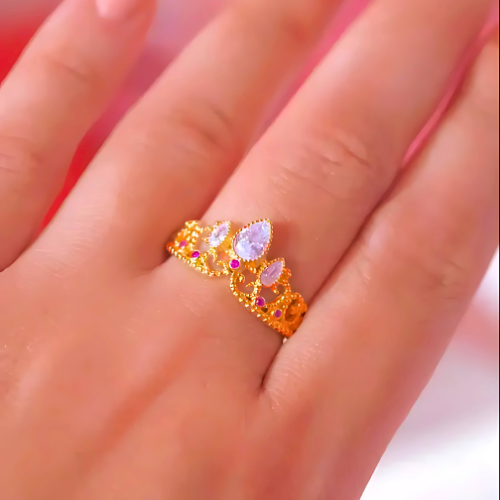 Adjustable Rapunzel Crown Ring